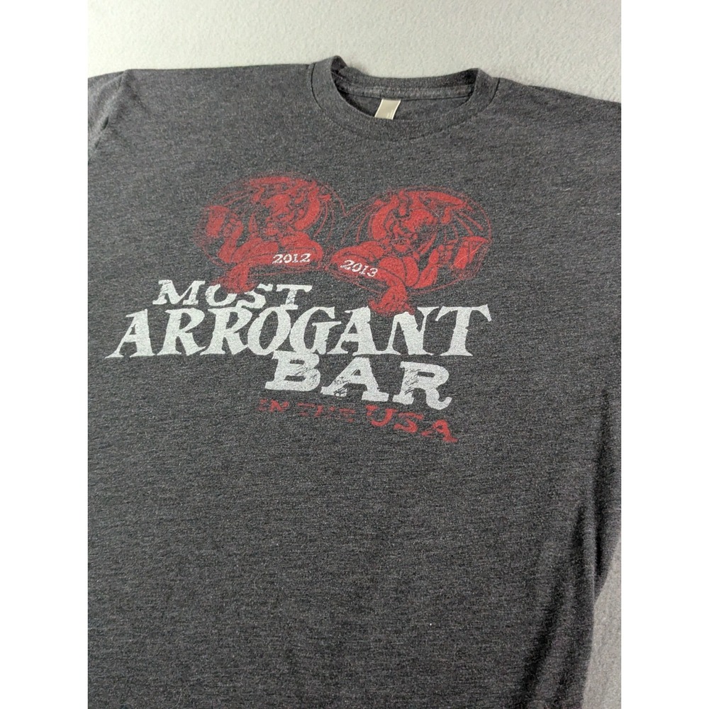 Stone Brewing Most Arrogant Bar T Shirt Mens XL Charcoal Grey American Apparel